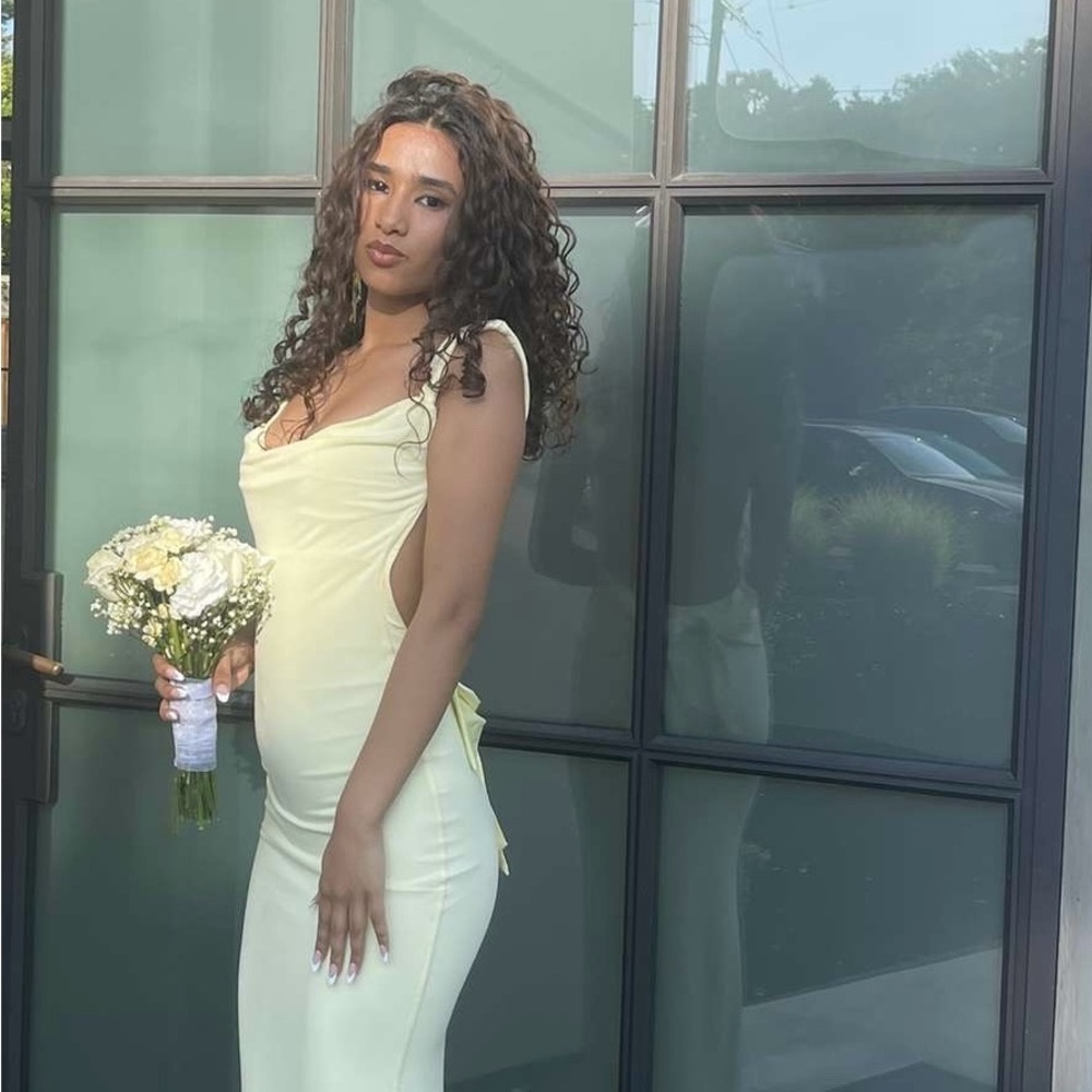 Tiger Mist Yellow Backless Dress